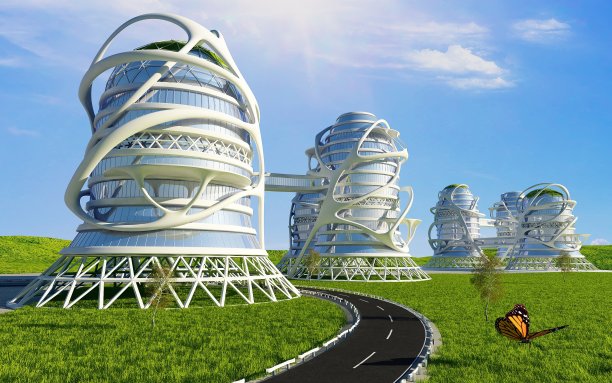 通往城市的路。图片下载