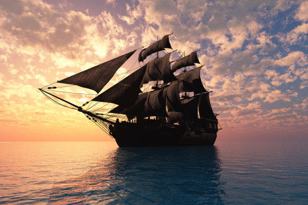 海上的帆船。图片下载