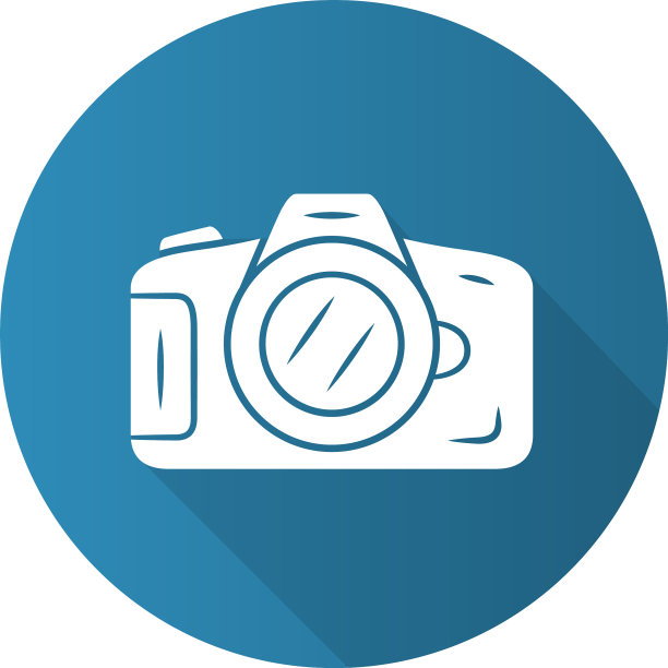 摄影相机蓝平设计长影字形图片下载