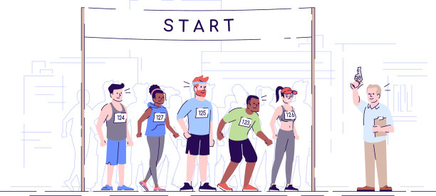 马拉松起跑的平城竞走选手准备好了图片下载