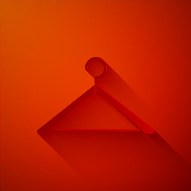 剪纸衣架衣柜图标孤立在红色图片下载