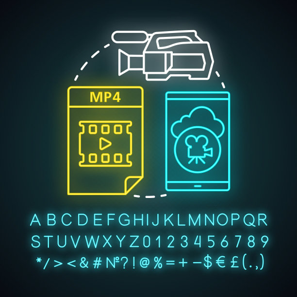 视频霓虹灯概念图标拍摄电影的想法图片下载