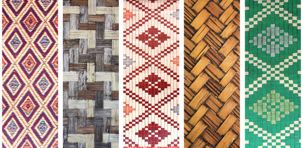 一套垂直或水平横幅与剑麻垫子的图案图片下载