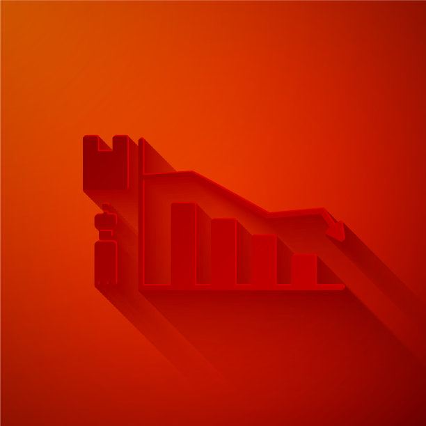 剪纸生态信息图图标孤立在红色图片下载