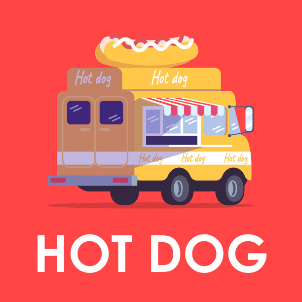 热狗海报模板快餐拖车图片下载