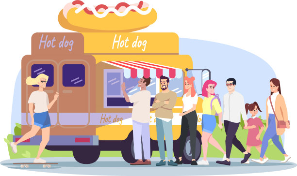 卖热狗的快餐车图片下载