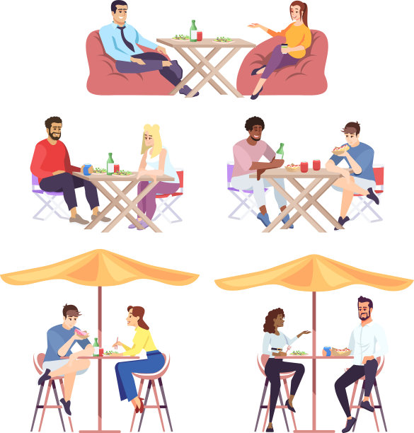 情侣们在午餐单位安排男人和女人图片下载