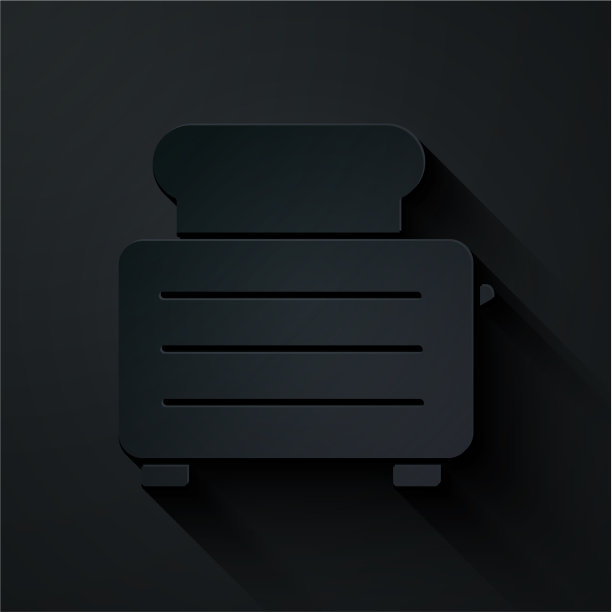 剪纸烤面包机与吐司图标隔离图片下载