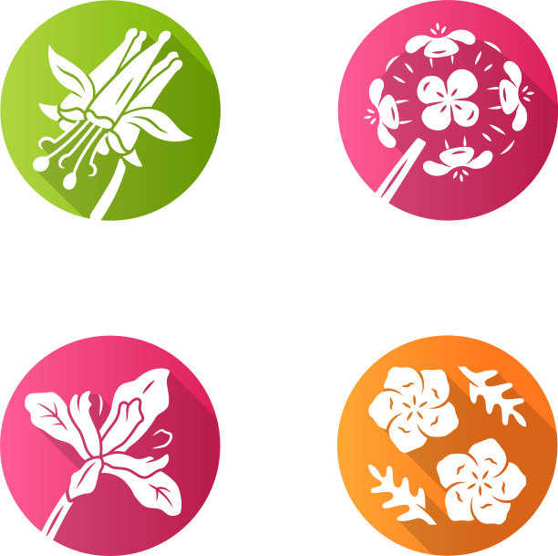 野花平面设计长影字形图标图片下载