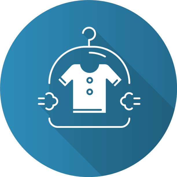 干洗服务蓝色平面设计长阴影图片下载