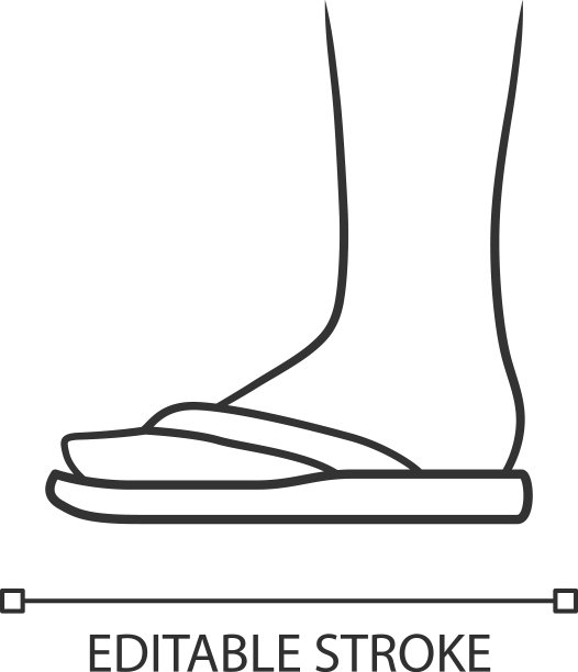 人字拖线性图标女性时尚鞋图片下载