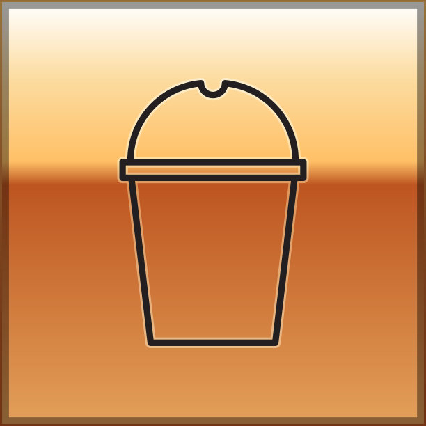 黑线纸玻璃和水的图标隔离图片下载