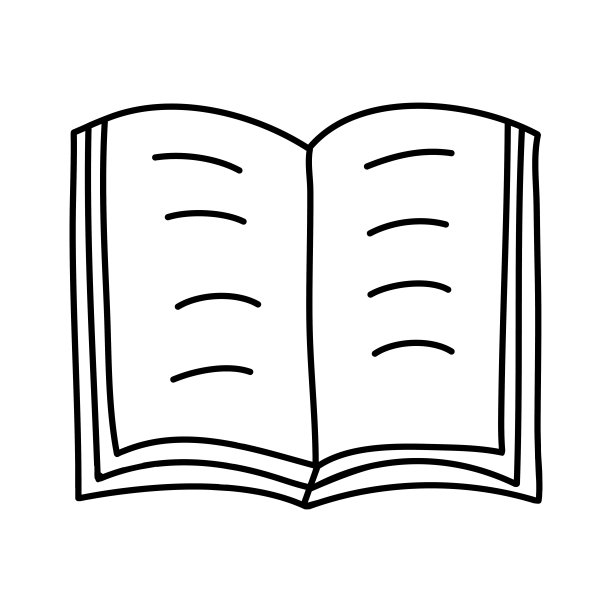 手绘涂鸦打开书图标。单个元素孤立在白色背景上。矢量插图。图片下载