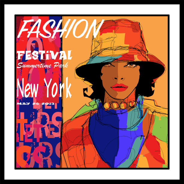 美丽年轻性感的美国黑人模特与帽子图片下载