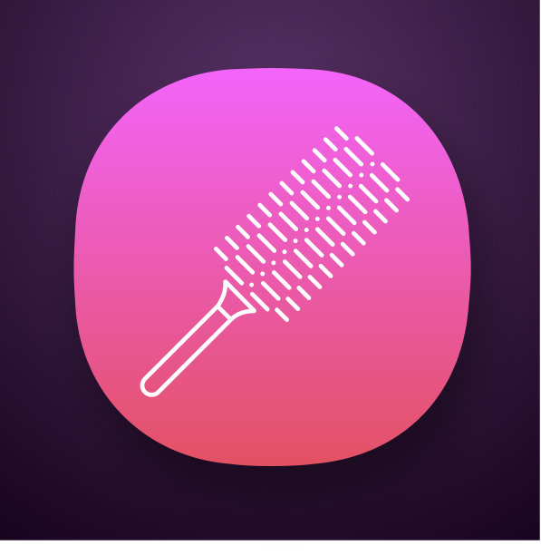 梳应用程序图标圆形刷，使卷发型图片下载