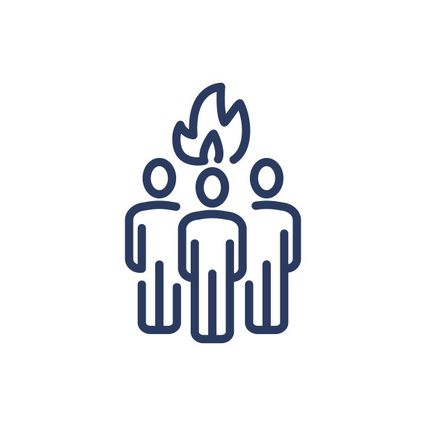 三个员工和解雇他们上面的细线图标图片下载