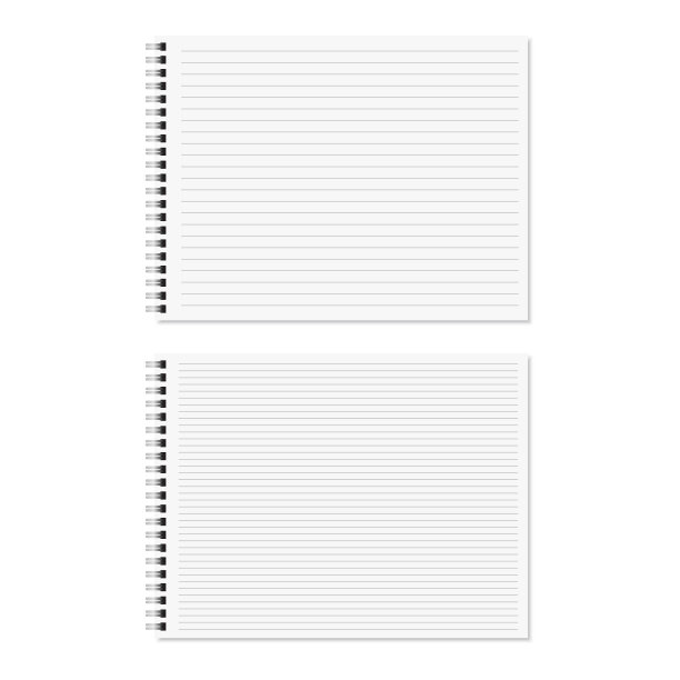 一套螺旋笔记本模板与软阴影。向量。图片下载