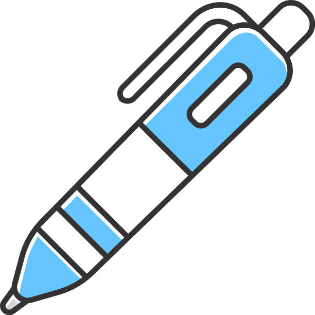 自动圆珠笔彩色图标书写工具图片下载