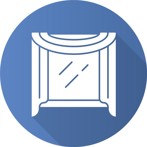 窗口围巾平面设计长影子字形图标图片下载