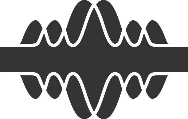 重叠波浪字形图标剪影符号图片下载