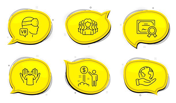 女性团体，收入和增强现实图标集。t恤的迹象。向量图片下载