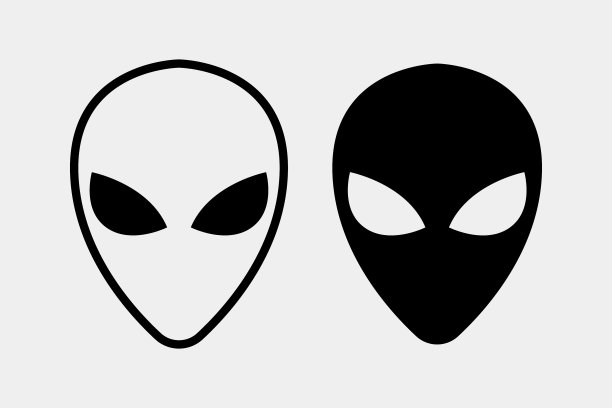 外星人的脸或头的象征。矢量图标的应用程序和网站。图片下载