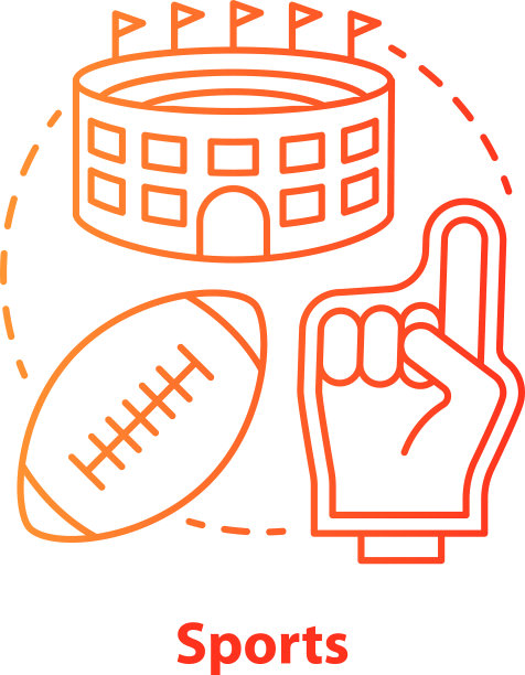 运动红色概念图标的产生和组织图片下载