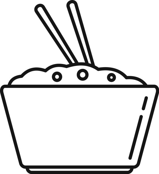 碗米饭图标轮廓风格图片下载