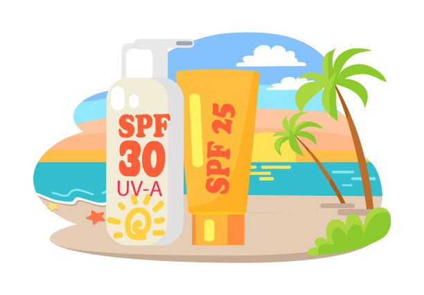 防晒霜和乳液商业广告图片下载