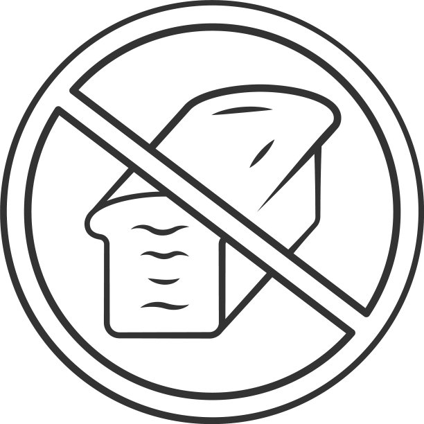 低碳水化合物饮食线性图标碳水化合物面筋图片下载