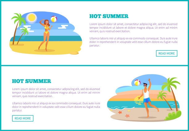 炎热的夏天网络海报男人女人打球图片下载