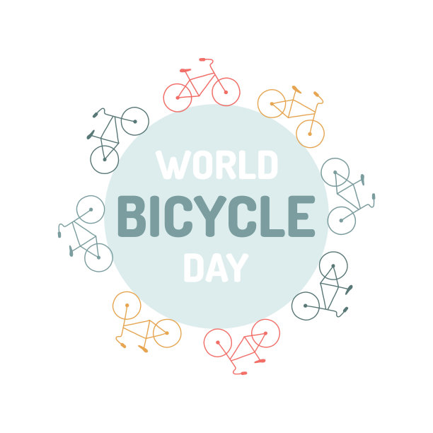 6月3日世界自行车日主题矢量插图。图片下载