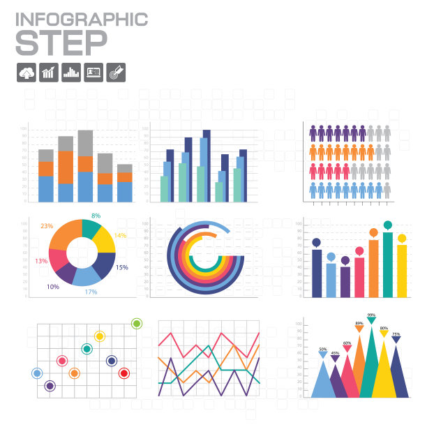 图表和图表信息图表，元素和图标。向量图片下载