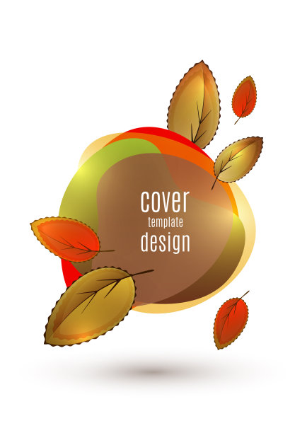 几何液体形状的叶子。明亮的颜色梯度。页面，博客，展示的布局。矢量图图片下载