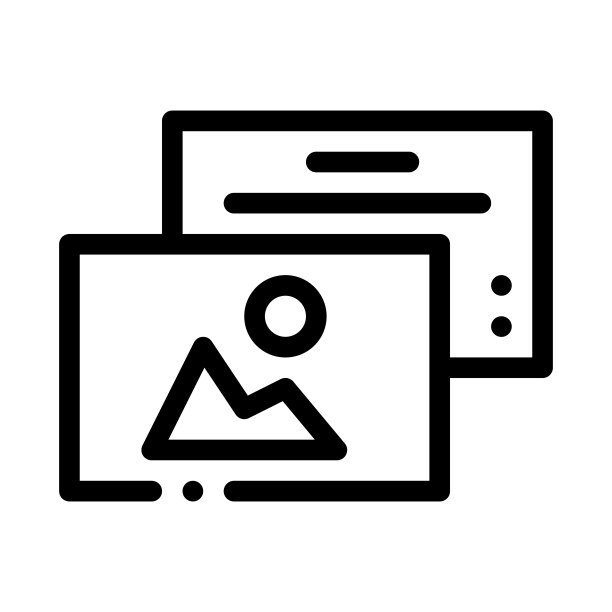 彩色图片图标矢量轮廓插图图片下载