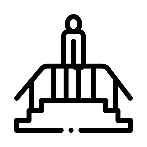 楼梯井男人图标矢量轮廓插图图片下载