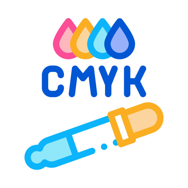 CMYK颜色选择图标矢量轮廓插图图片下载