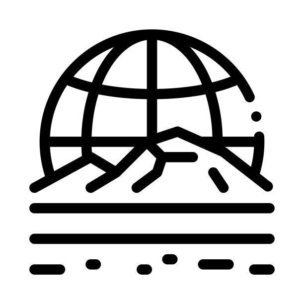 地貌学科学图标矢量轮廓插图图片下载