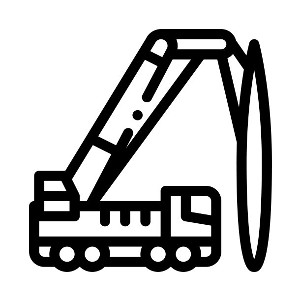 车载式起重机矢量轮廓插图图片下载