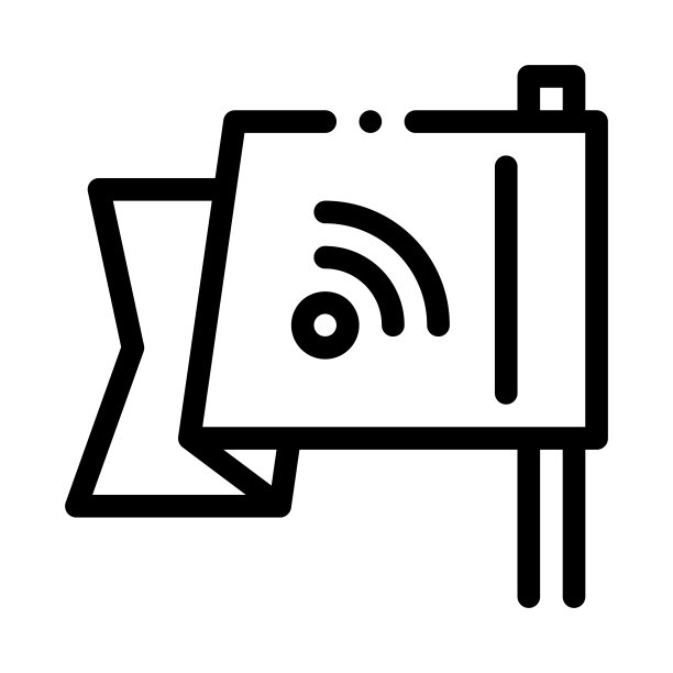 搜索引擎优化目的地旗帜图标矢量轮廓插图图片下载