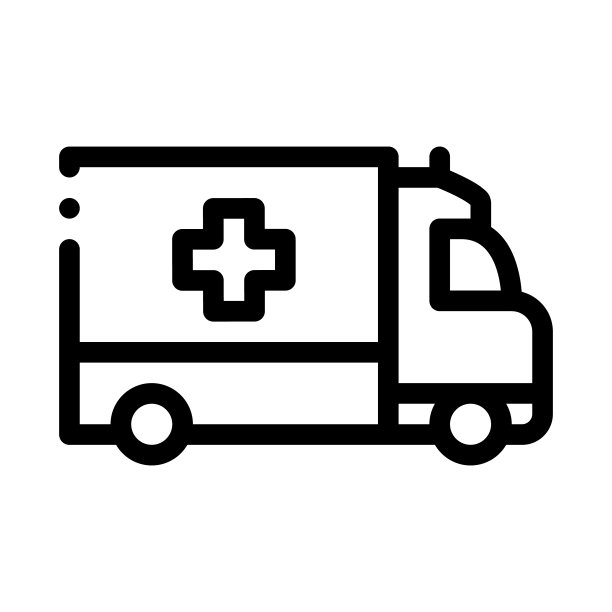 救护车矢量轮廓图标图片下载