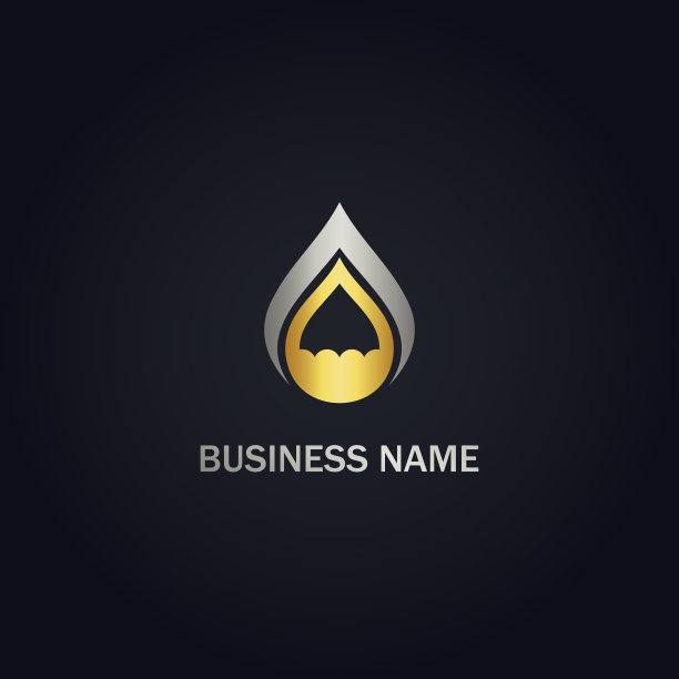 水滴生态水生物金色标志图片下载