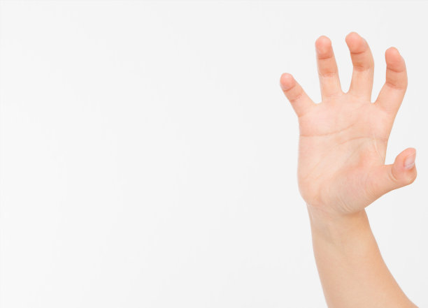 抓挠手孤立在白色背景上。本空间图片下载