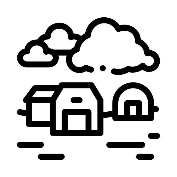 矢量描边温室房屋图标图片下载