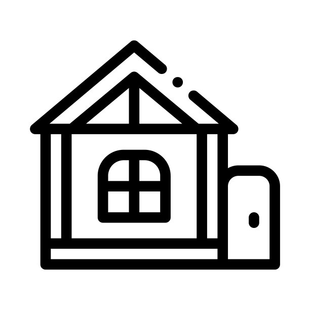 儿童玩房子图标矢量轮廓插图图片下载