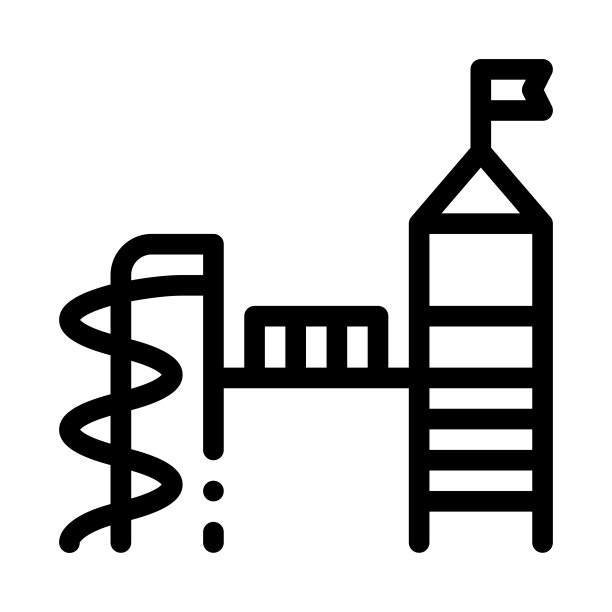 儿童游乐场图标矢量轮廓插图图片下载