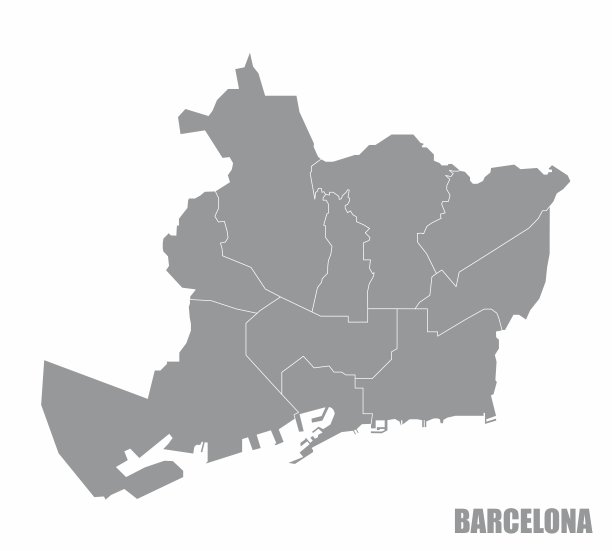巴塞罗那地区地图图片下载