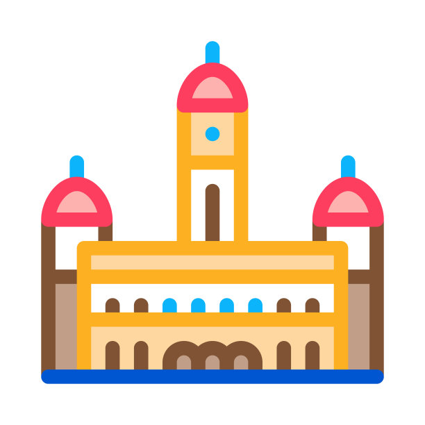 苏丹宫殿阿卜杜勒-萨马德图标矢量大纲插图图片下载