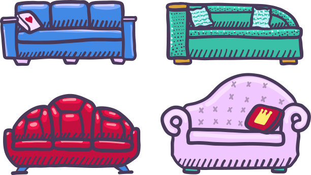 沙发图标设置手绘风格图片下载
