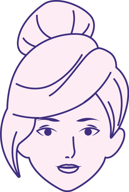 女人的脸与酷发型图标平面设计图片下载